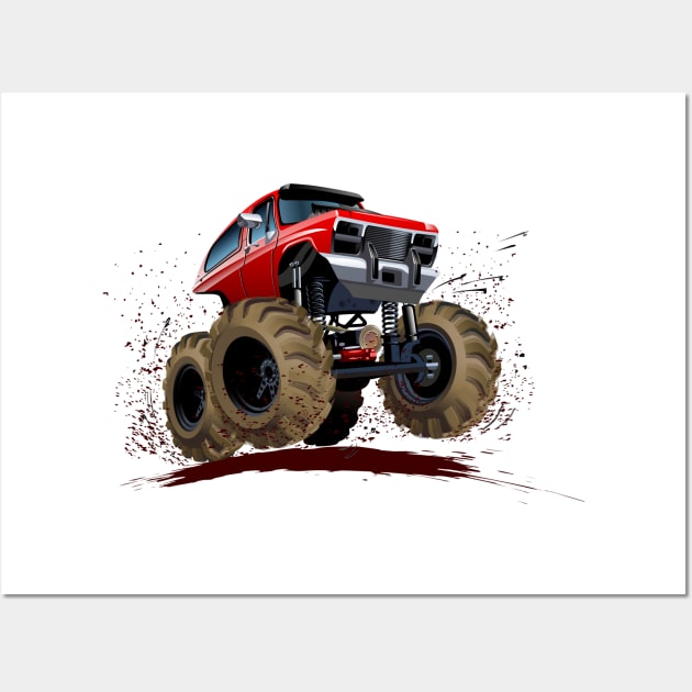 Cartoon Monster Truck Wall Art by Mechanik